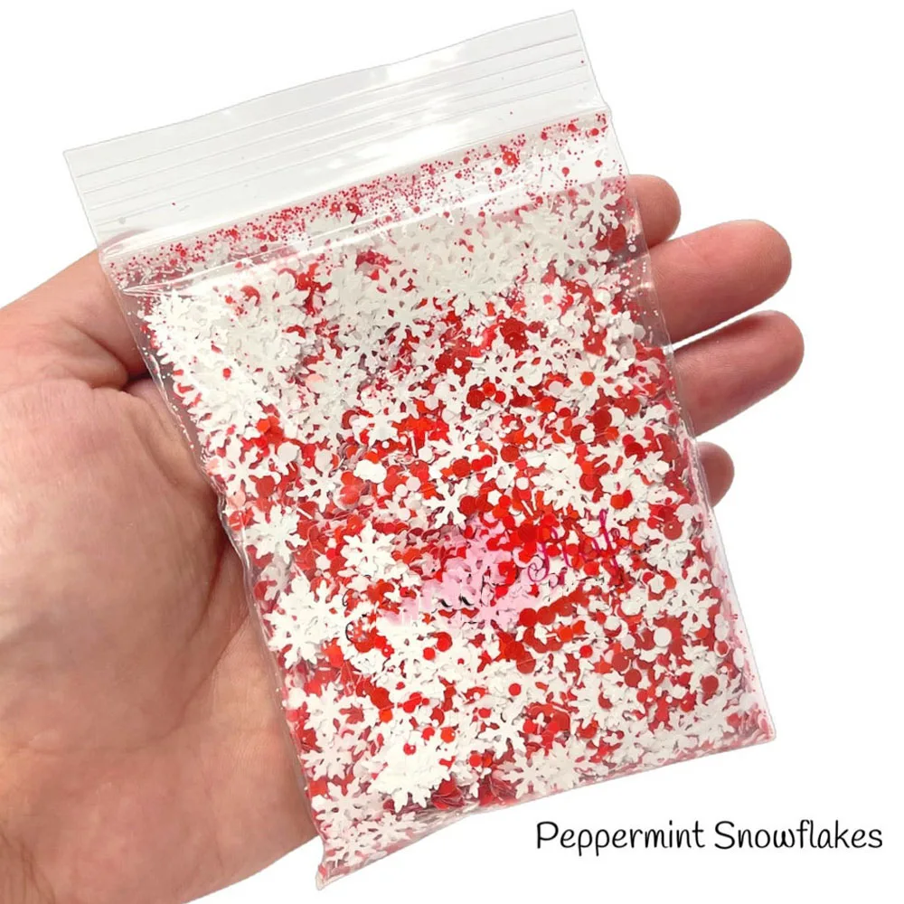 50 g/zak Kerst Nagel Pailletten Gemengde Sneeuwvlok Witte Stip Rode Kerstboom Pailletten Glitter DIY Manicure Paillette Accessoires *