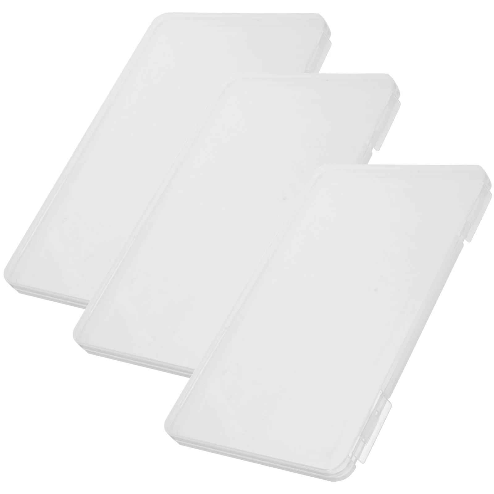 

3pcs ID Storage Box Business Card Holder Clear PP Plastic Case Photo Box for Cards Photos Jewelry Stickers Small Items Craft