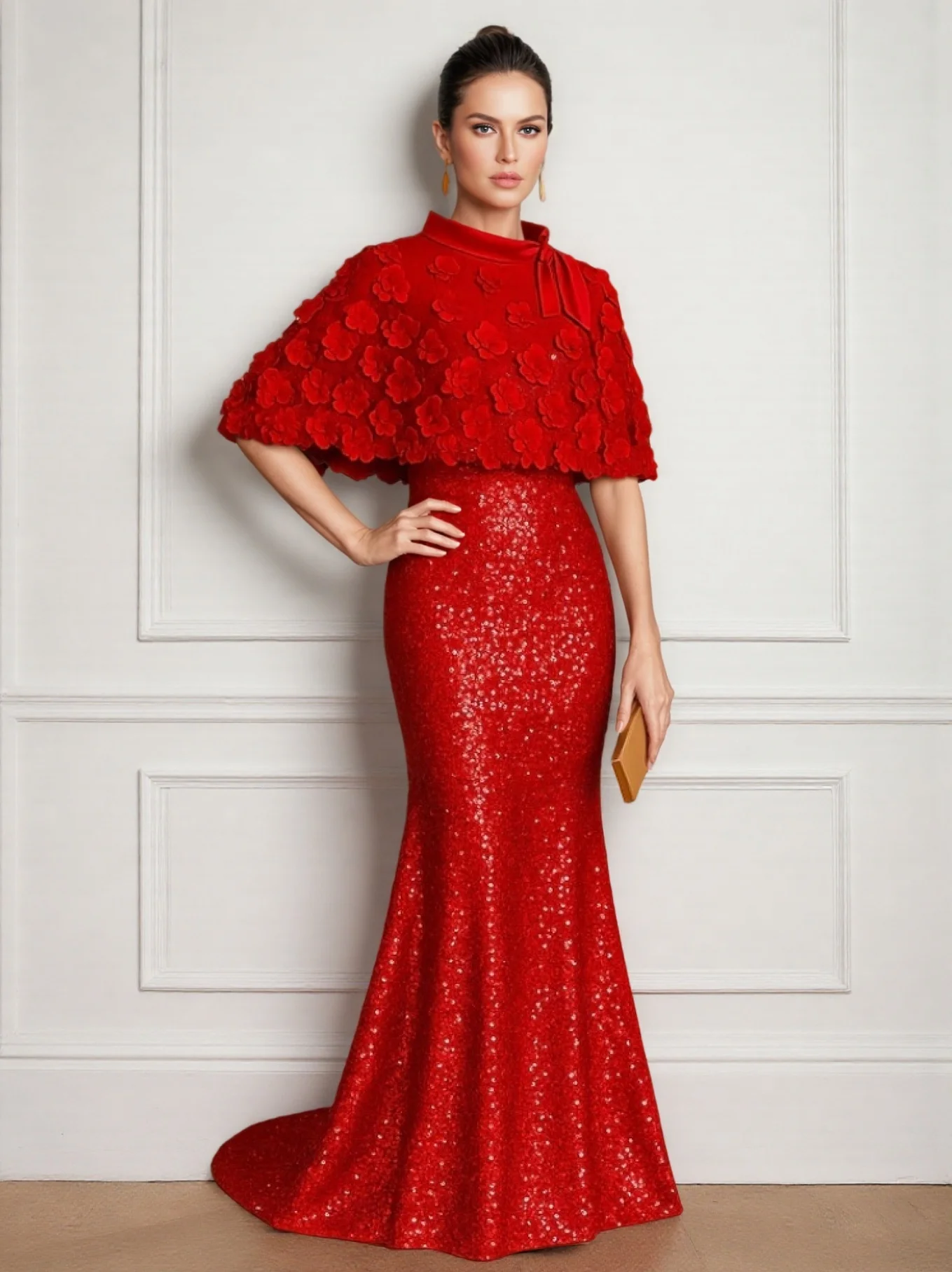 

Mermaid / Trumpet Floor Length Ball Gown Evening Gown Elegant Boat Neck Wedding Formal with Sequin 2026