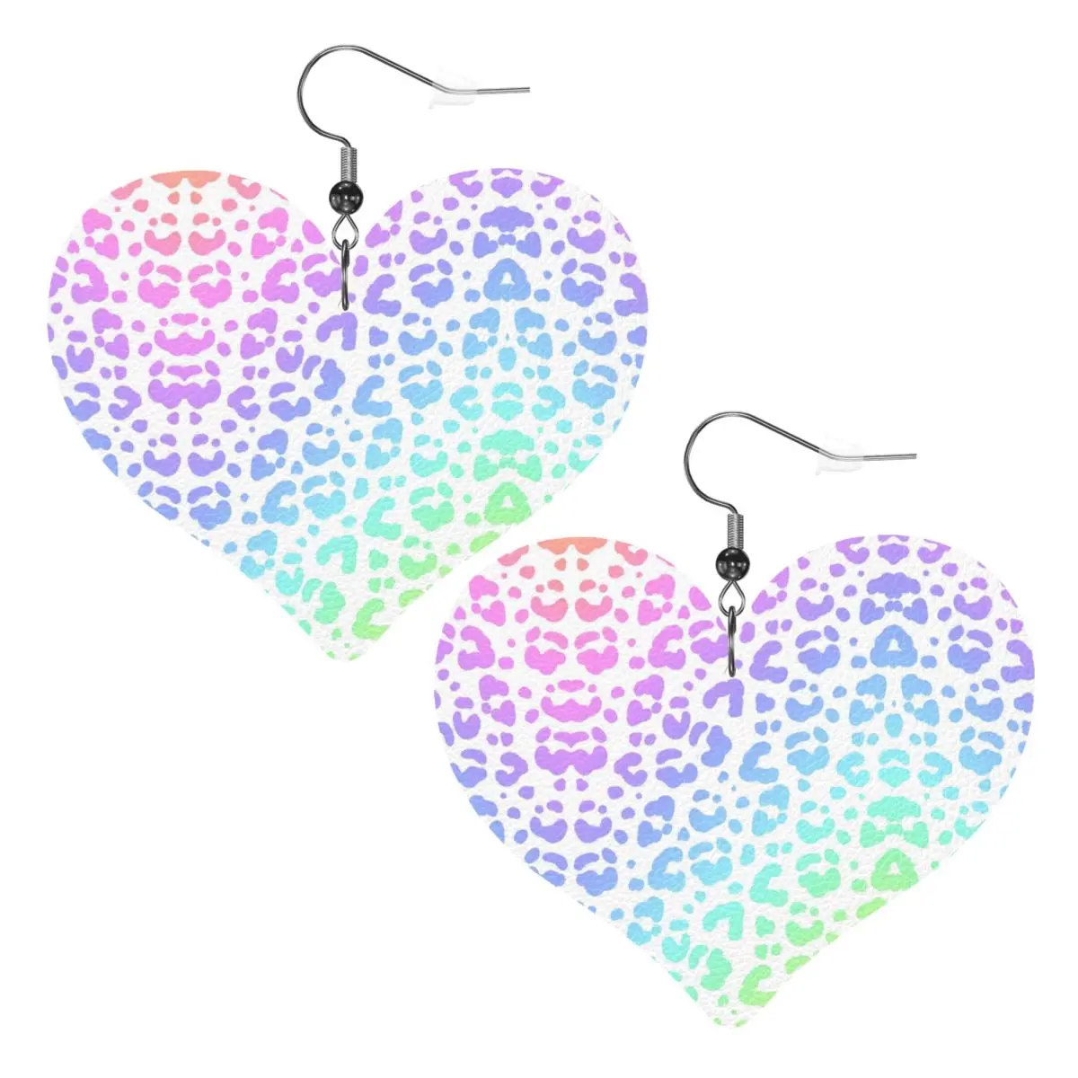 

Custom Drop Dangle Earrings Leopard Print Colorful Leather Teardrop Earrings PVC Leather for Gifts Dainty Jewelry