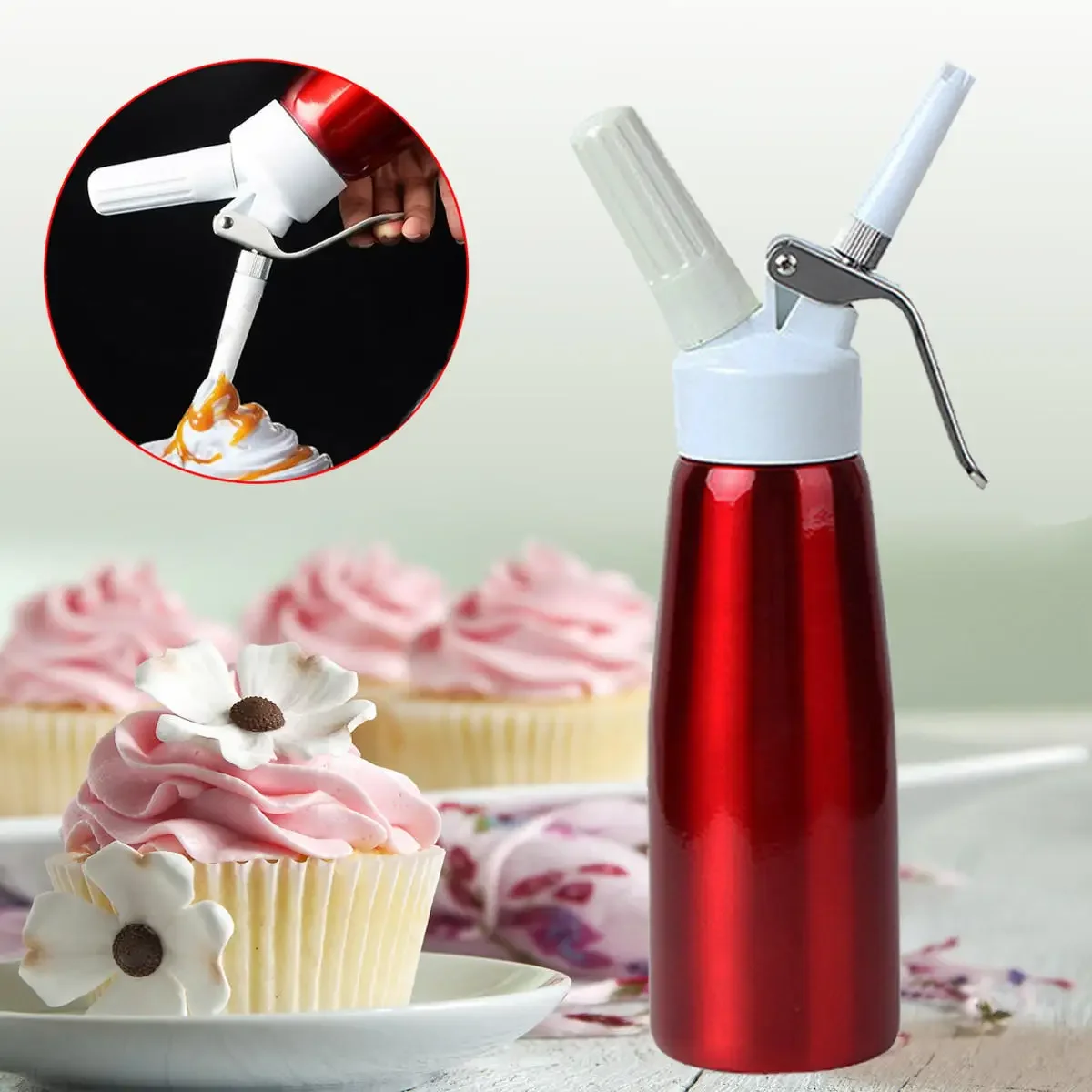

500ml Whip Coffee Dessert Fresh Cream Butter Dispenser Whipper Cake Maker Tool Cake Batter Dispenser