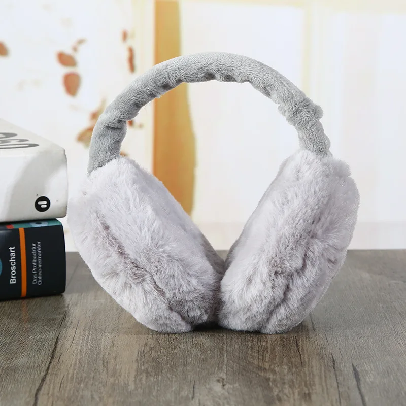 Fashion Autumn Winter Earmuffs Women Men 12cm Big Ear Warmer Plush Solid Color Adjustable Foldable Ear Muffs Earflap Earmuffs