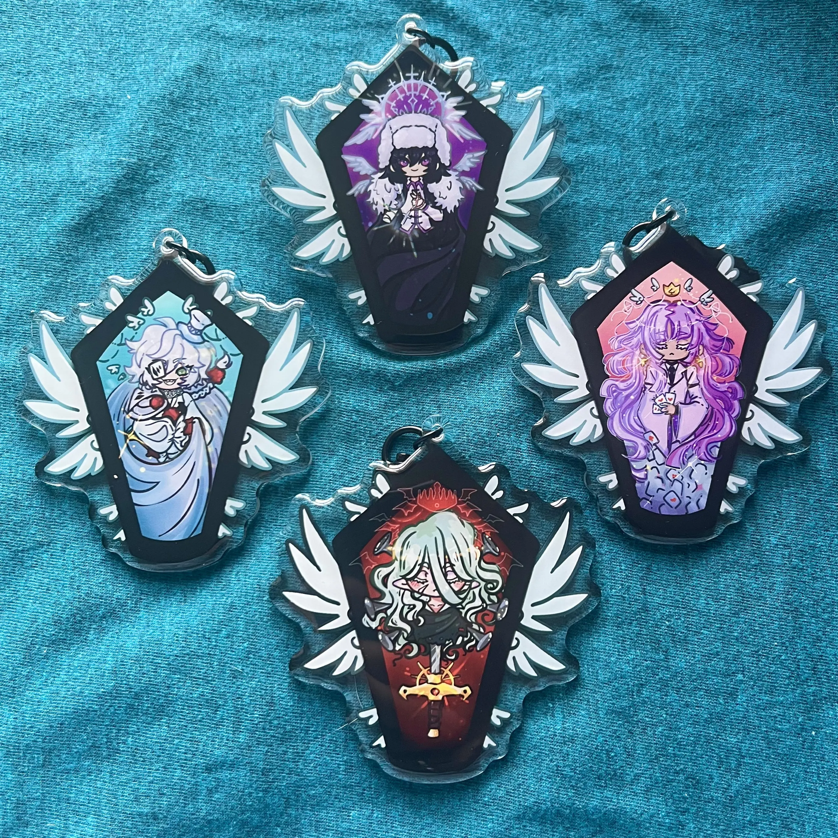 BSD DOA Coffin Keychains Anime Themed Acrylic Charms