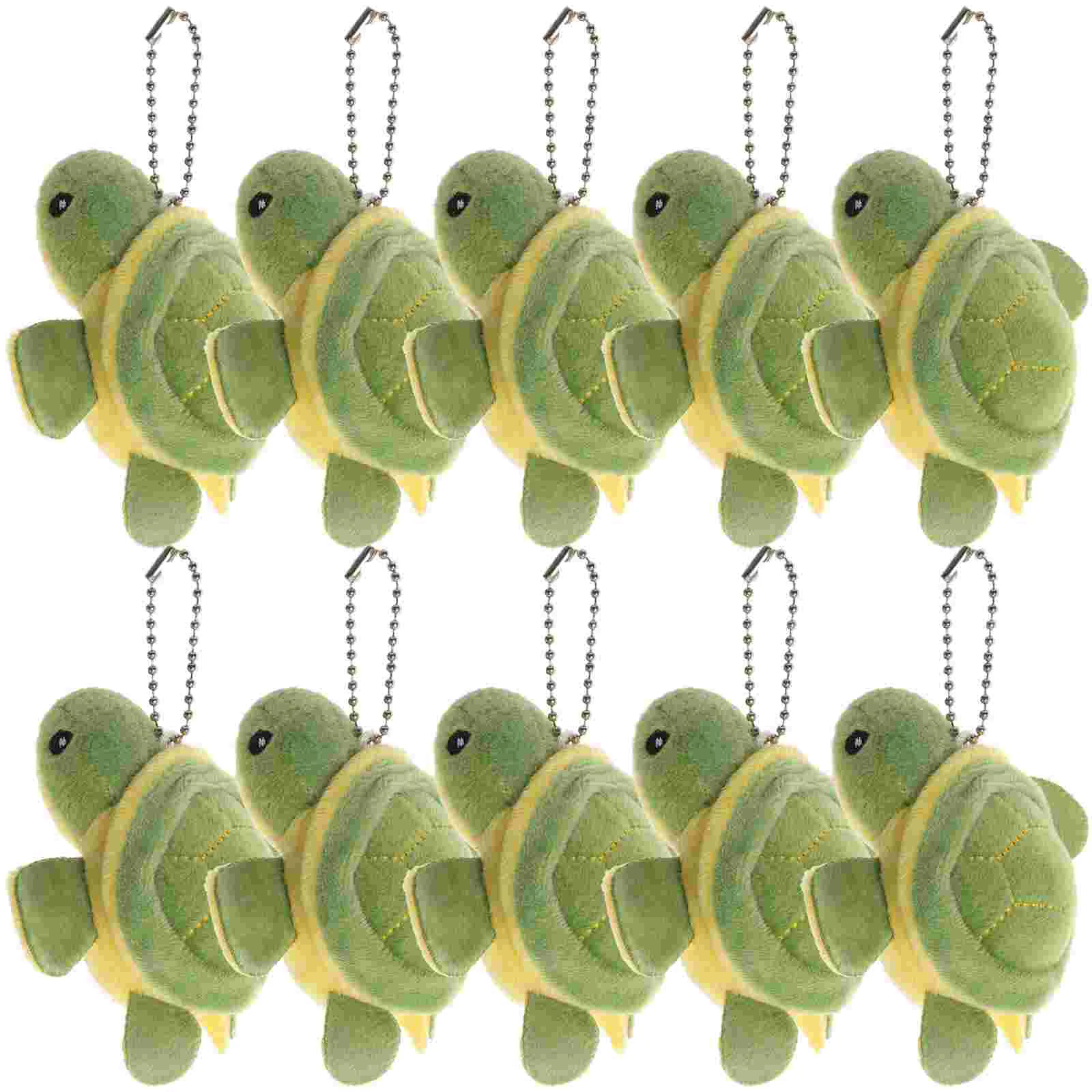 

10 Pcs Little Turtle Ornaments Keychain Plush Stuffed Animal Car Pendants Animals