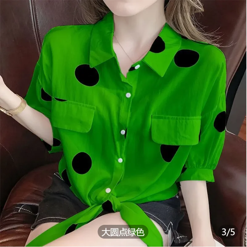 2026 French Style Gentle Loose Sleeveless Shirt Women's Summer Top Age-Defying Short-Sleeve Belted Blouse Belly Concealing view 4