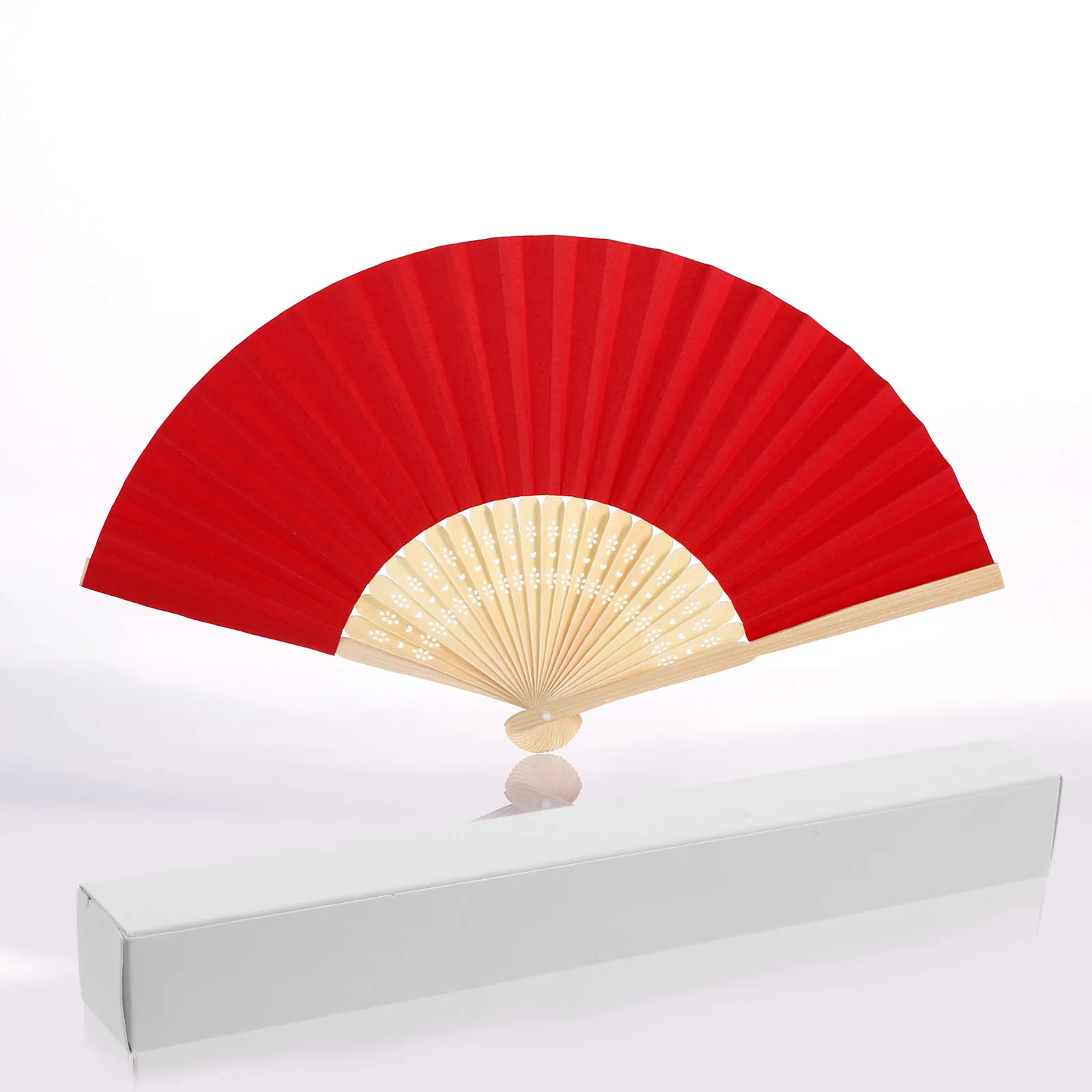 20Pcs Sleek White Cardboard Fan Box Portable Hand Fan Storage Case for Delicate Sandalwood Fans Gift Packaging Organizer