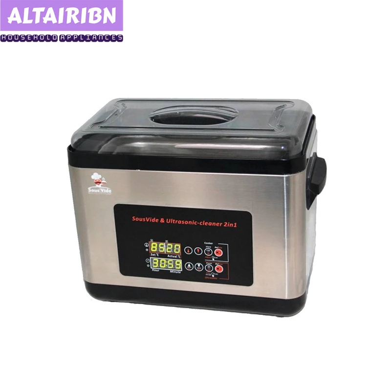 2-In-1 Professional-Grade Sous Vide Machine With Ultrasonic Cleaner Functions Low-Temperature Slow Precision Cooker 6L Capacity