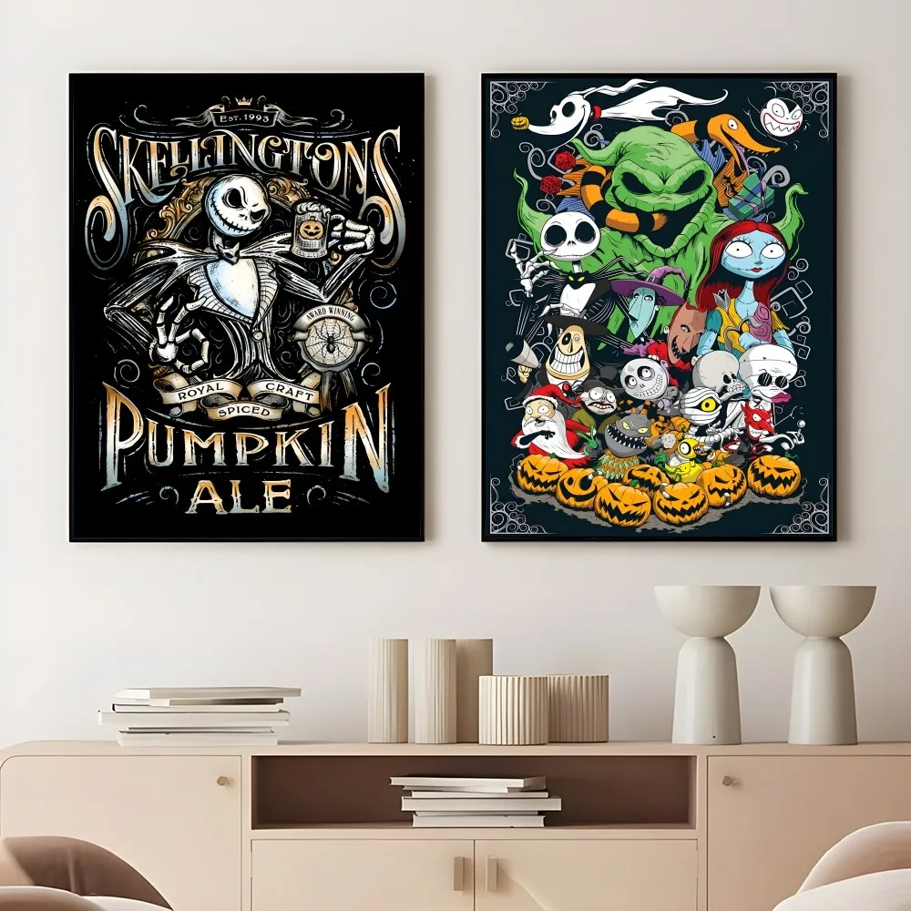 The Nightmare Before Christmas Poster Sticky Wall Art Printing Waterproof Home Living Bed Room Bar Aesthetic Decor