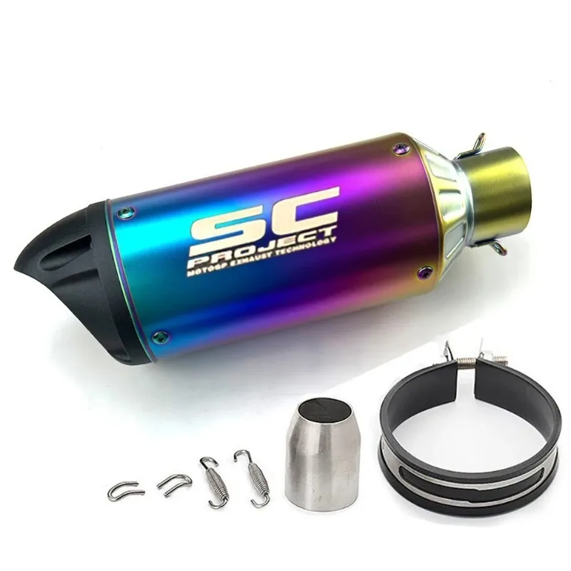 

New Universal 51mm Motorcycle Exhaust Pipe SC Muffler Silencer Steel with DB Killer for Kawasaki Z900/Z400/Duke390/GSX-250R