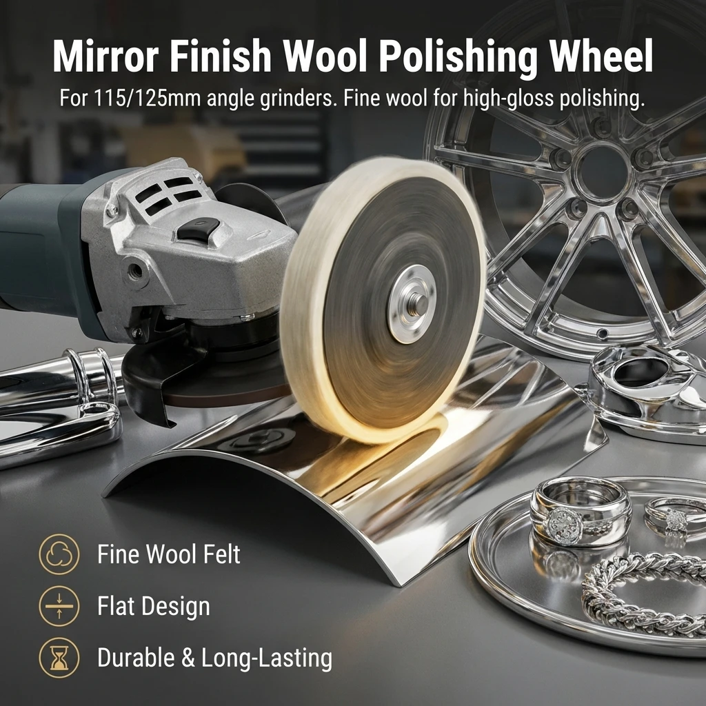 Professional Polishing Wheel Mirror Finish for Metal Glass Surface Treatment 115mm 125mm Wool Felt Angle Grinder Buffing Pad