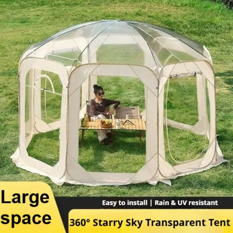 

360° Clear View Transparent Tent Portable Waterproof Large Space Shelter Family Outdoor Leisure Park Party Camping Supplies