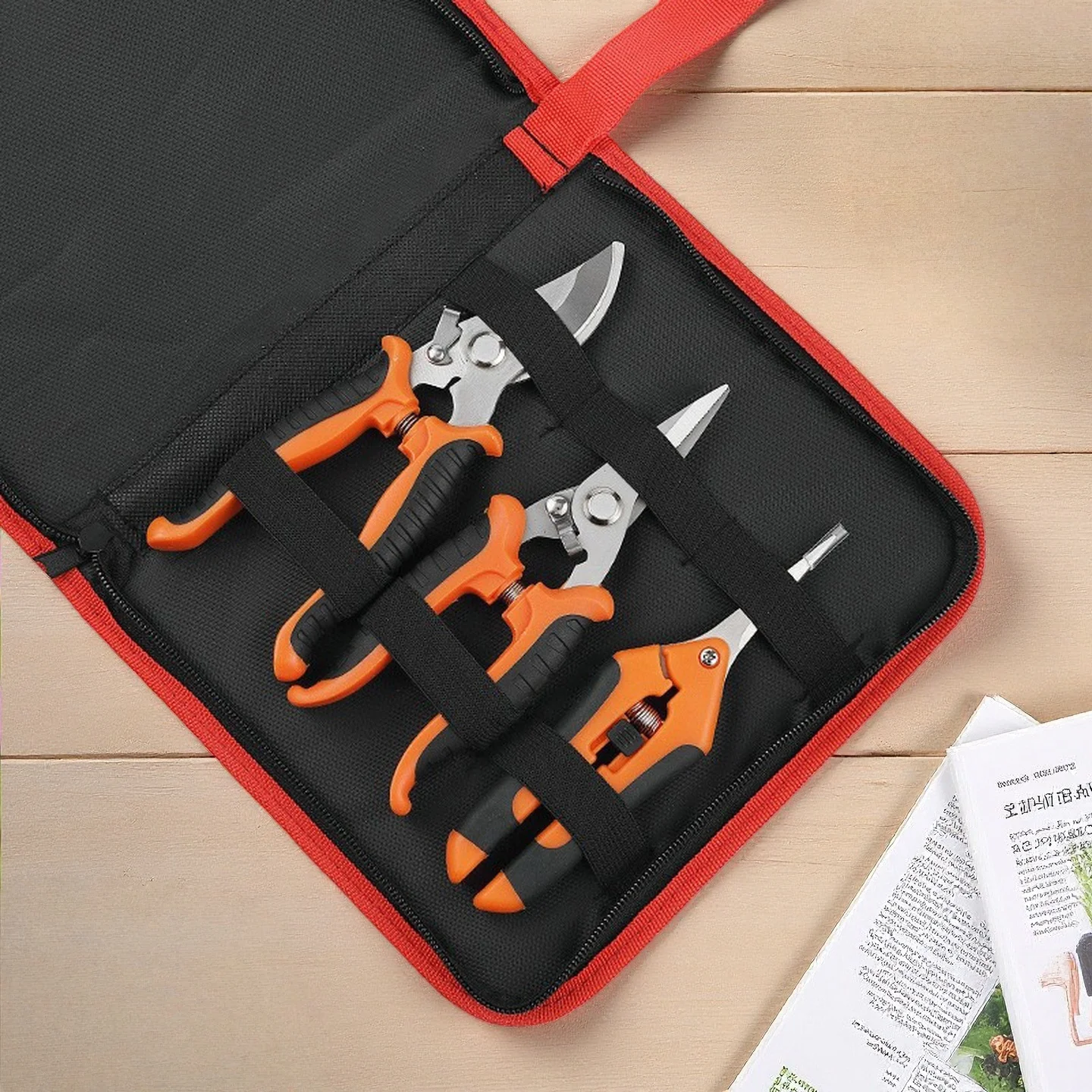 

3 упаковки секаторов из нержавеющей стали, садовые ножницы, садовые машинки для стрижки с оксфордской сумкой для хранения, садовые инструменты, ножницы