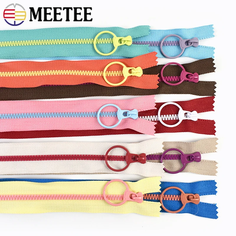 

5/10Pcs 3# Resin Close-end Zippers with O Ring Zipper Sliders Clothes Pocket Handbag Zips Repair Kit DIY Bags Sewing Accessories