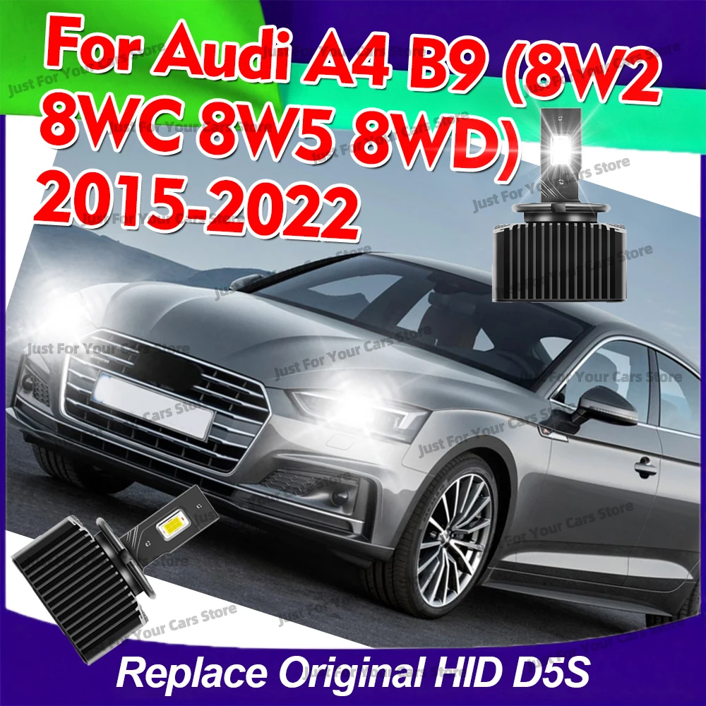2x Car Headlights HID To LED D5S 6000K Head Lamp Bulbs For Audi A4 B9 (8W2 8WC 8W5 8WD) 2015-2022 2016 2017 2018 2019 2020 2021