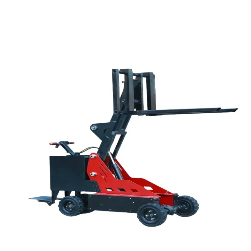 Small Electric Four-Wheel Hydraulic Lift Stackers Simple Off-Road Forklifts for Warehouse Logistics Manufactured by Experts