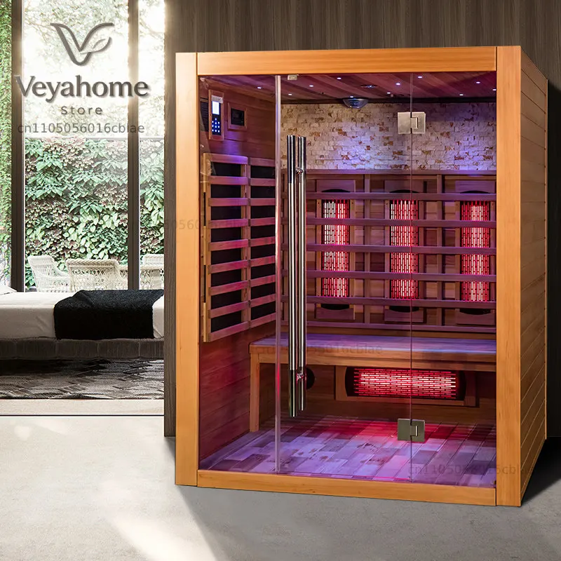 Simunda Steam Household Wooden Dry Steam Room Customized Installation Sauna  Far Infrared Light Wave  Single Body