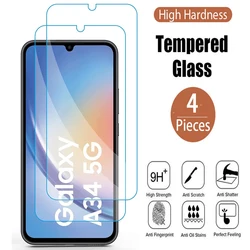 9H Tempered Glass Film For Samsung Galaxy A34 5G 2/4Pcs HD Screen Protector