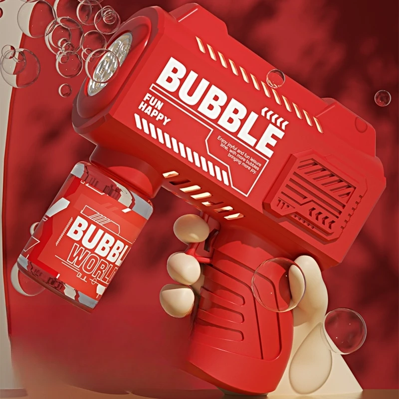 2025 New Square Bubble Machine 10-Hole Space Electric Bubble Machine Internet Celebrity Hot Handheld Bubble Gun Toy