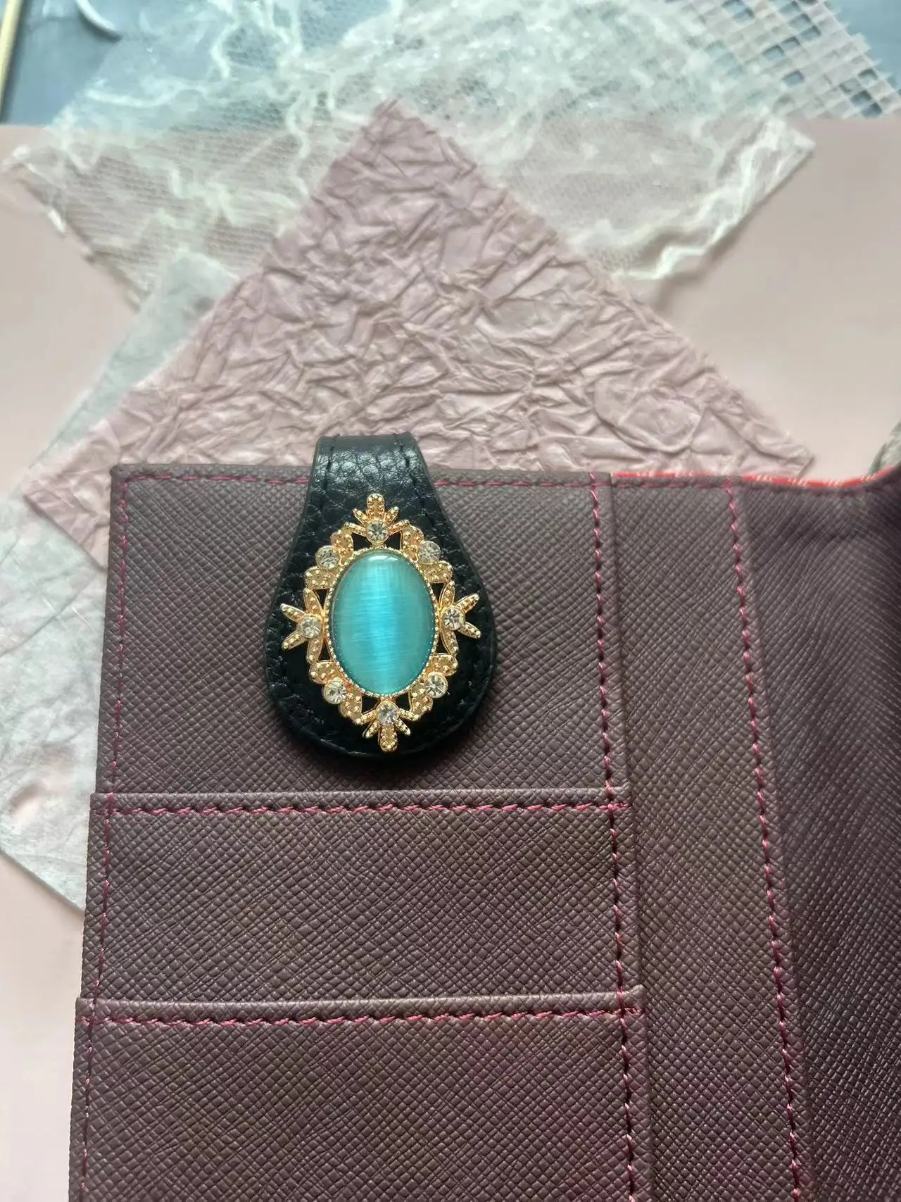 보석으로 만든 진짜 가죽 마그네틱 책갈피, 수제 책 장식, 귀여운 자석 페이지 마커, 독서용 학생 사무실 문구