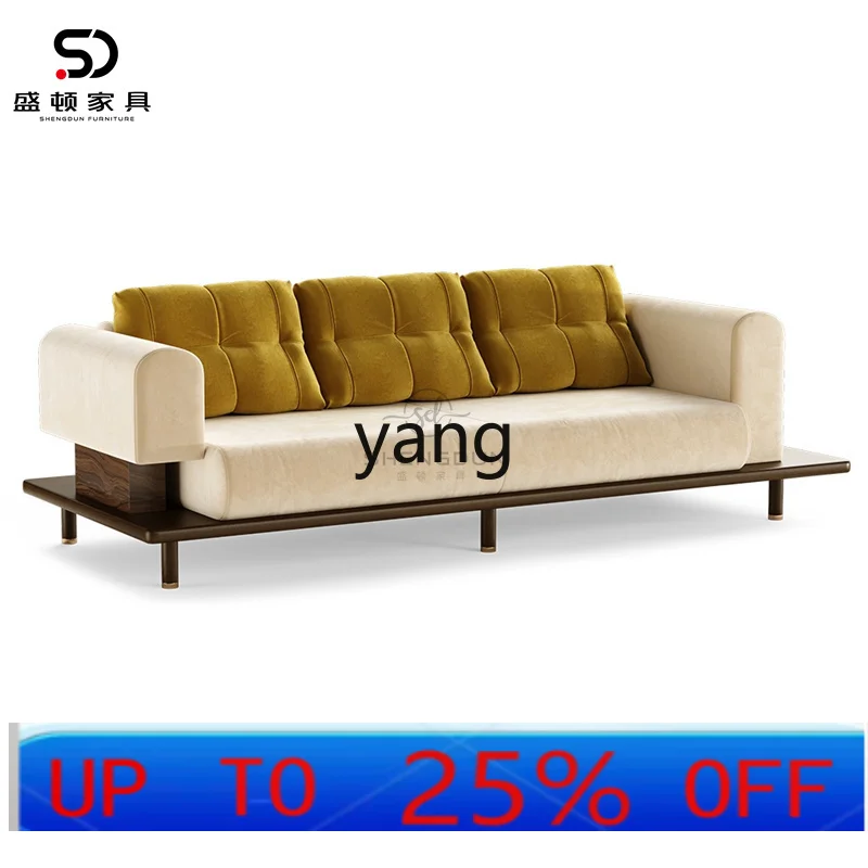 

LH New Chinese Solid Wood Nordic Light Luxury Hotel Leisure Living Room Double Triple Fabric Sofa