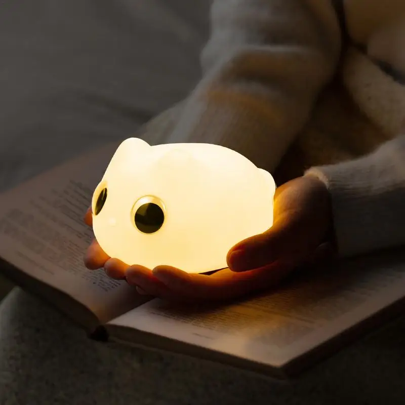 

Cat Night Light Rechargeable 800mAh Desk Lamp Animal Night Light Cute Bedside Lamp Room Decor Nightlight Tap Control For Bedroom