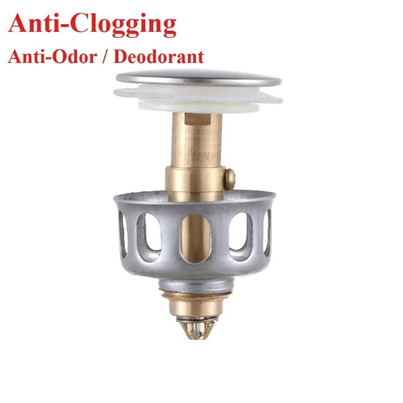 Basin Drains Universal Metal Filter Valve Pop-up Drainer Waste Stopper Bathtub Strainer Plug Hair Catchers Bathroom Accessories