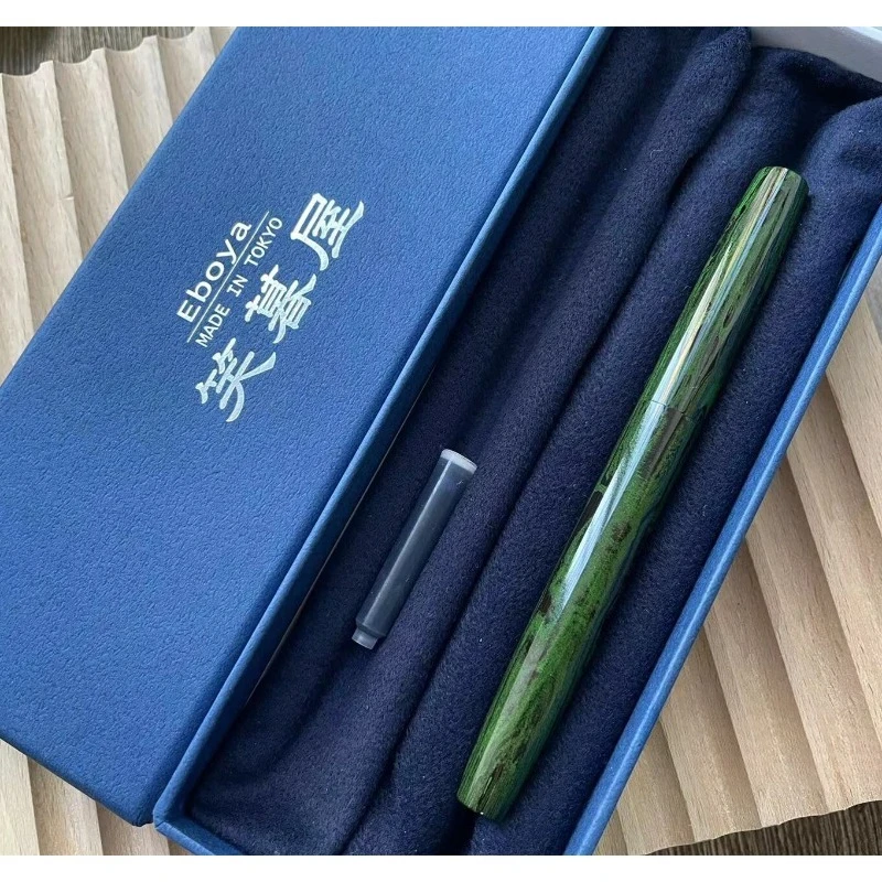TOKYO Green Rubber Lacquer Fountain Pen 14k Limited Color Torpedo Model Japan Rubber Writing Ink Gold Nib Pen F 0.5MM Stationery