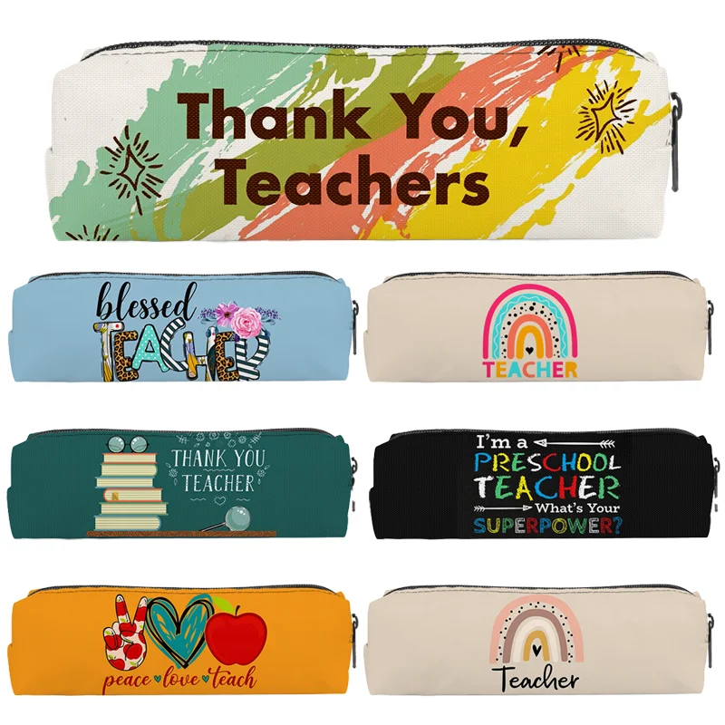 Trousse à crayons « Merci Melle/Mon Professeur » – Grande capacité pour fournitures scolaires – Cadeau de remise de diplôme – Fête des Enseignants
