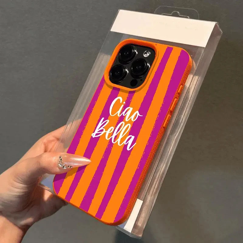 Orange Striped Minimalist Design Case For iPhone 17 16 Pro M