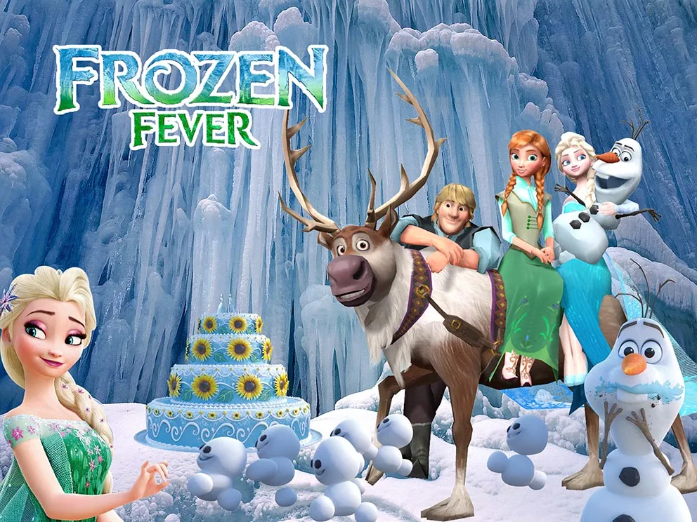 Frozen 2 Backdrop for Birthday Party Frozen Photo Backgrounds Elsa Theme Baby Shower Banner for Birthday Cake Table Decoration