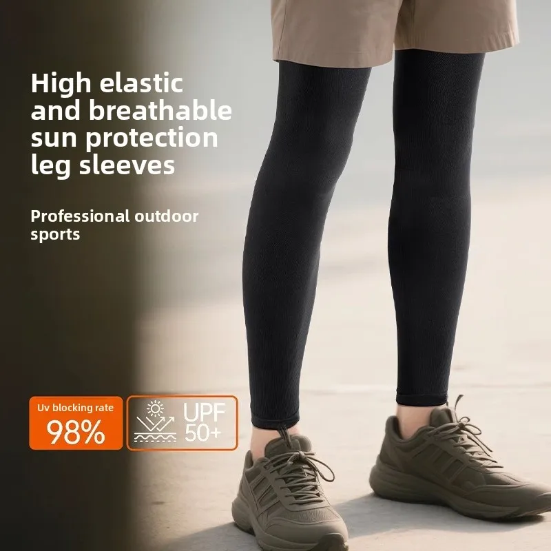 Ice Silk Sun Protection Leg Sleeves Men Women Summer Thin Outdoor Breathable Cycling Running Basketball Leggings Socks
