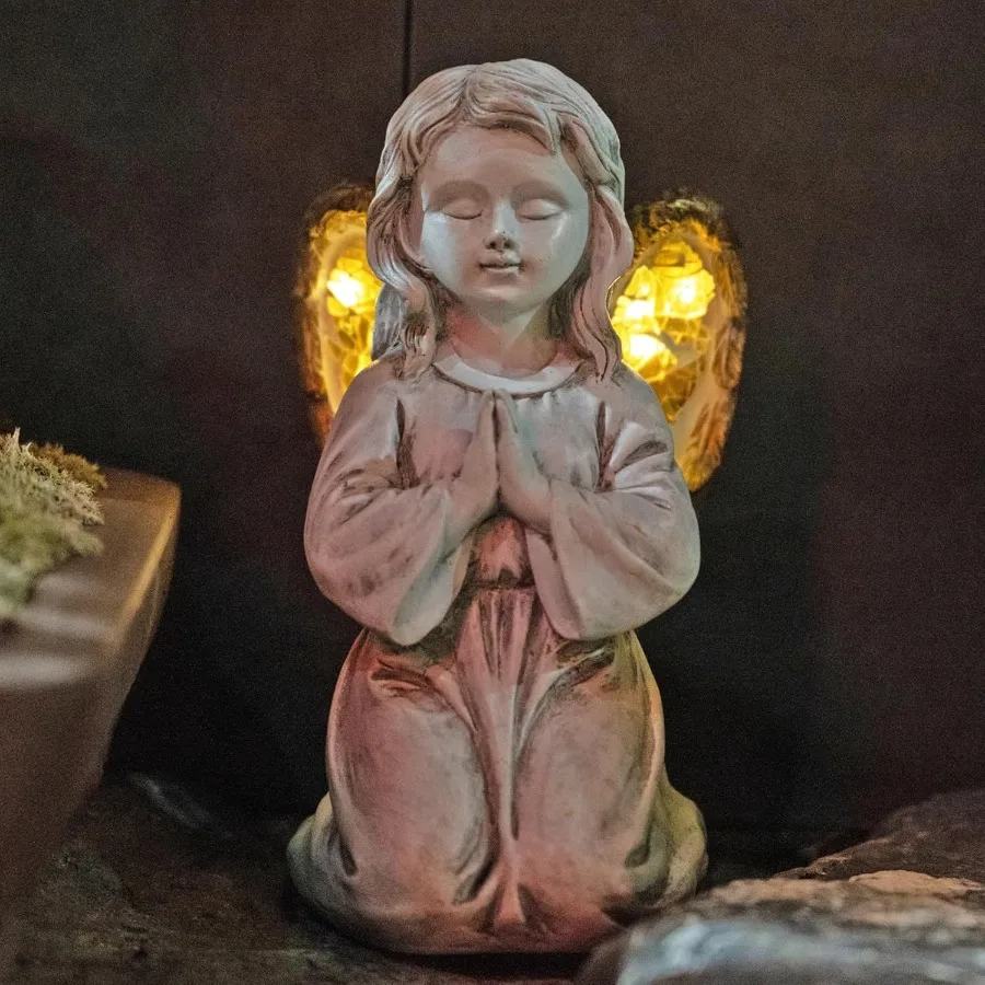 

Outdoor Decor - Angel Statue Solar Powered Praying Angel for Patio Lawn Porch