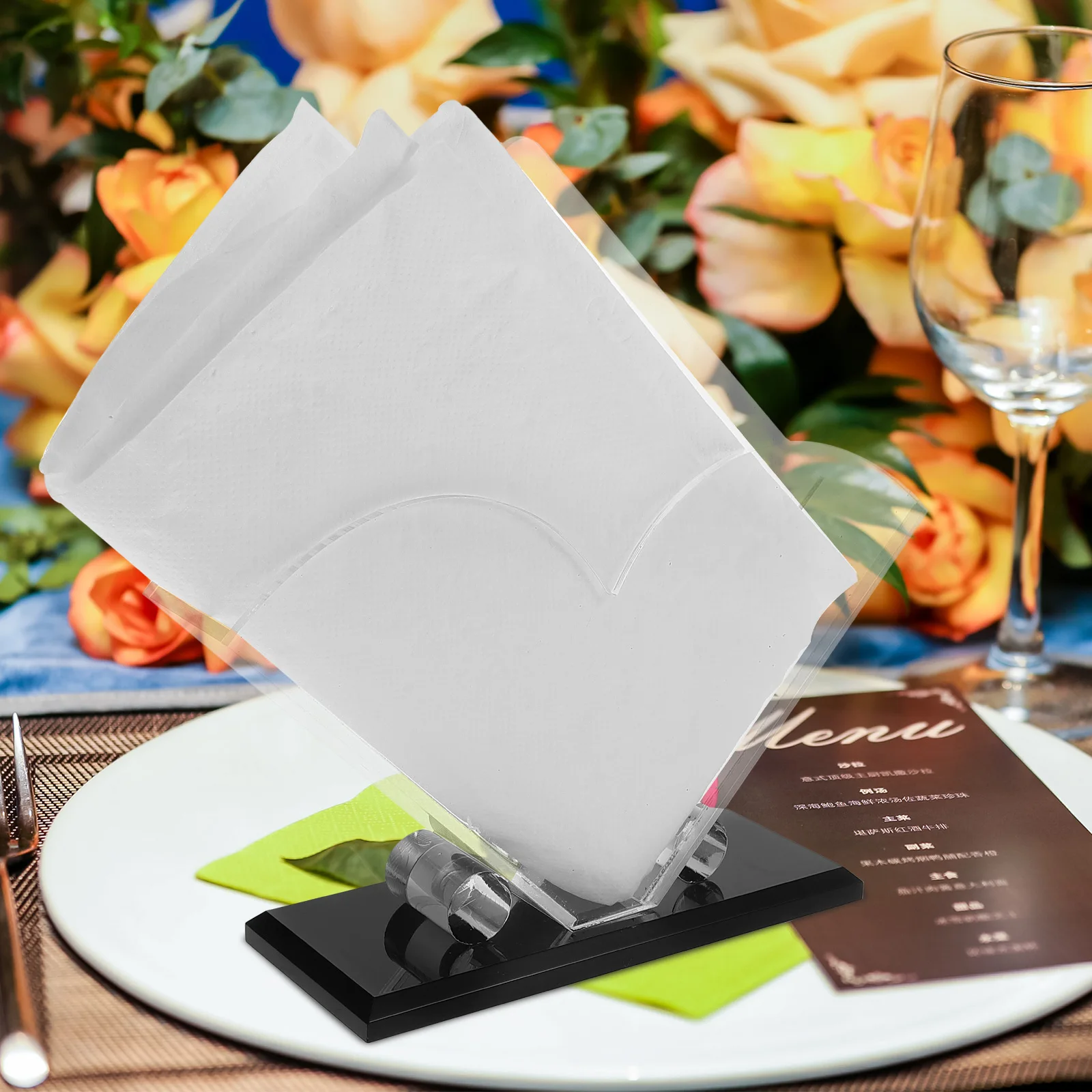 

Napkin Holder Acrylic Clear Square Bathroom Guest Towel Organizer Tableware Storage Box for Tissues Paper Towels Cocktail