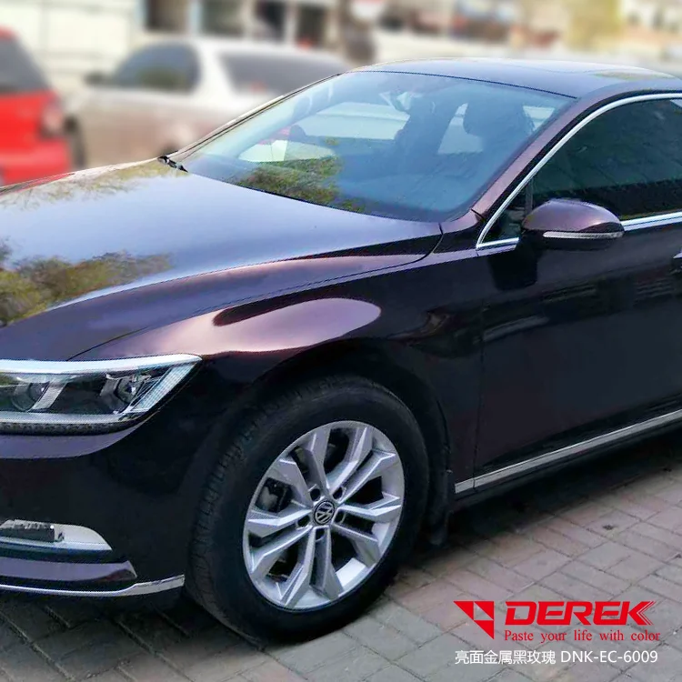 Stiker Pembungkus Kendaraan Satin Metalik Bebas Gelembung, Foil Vinyl Glossy untuk Bodi Mobil