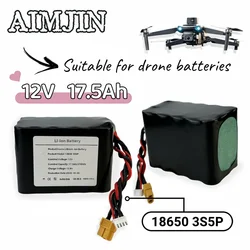 18650 3S5P 12V 17.5Ah Rechargeable Li-ion Battery Pack For Various RC Airplane Drone Quadrotor XH2.54-4P XT60