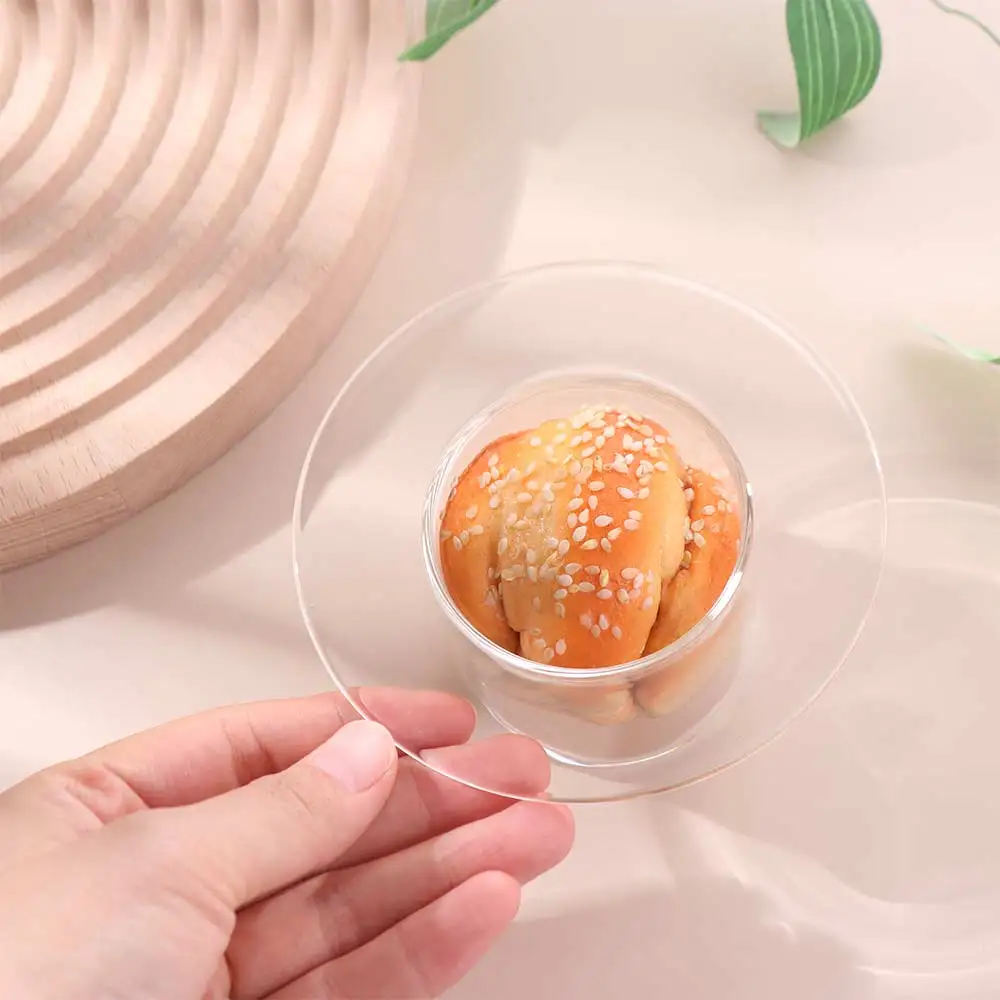 Dessert Tool Transparent Glass Bowl Straw Hat Shaped Household Yogurt Bowl Decorative Fruit Salad Plate Wine