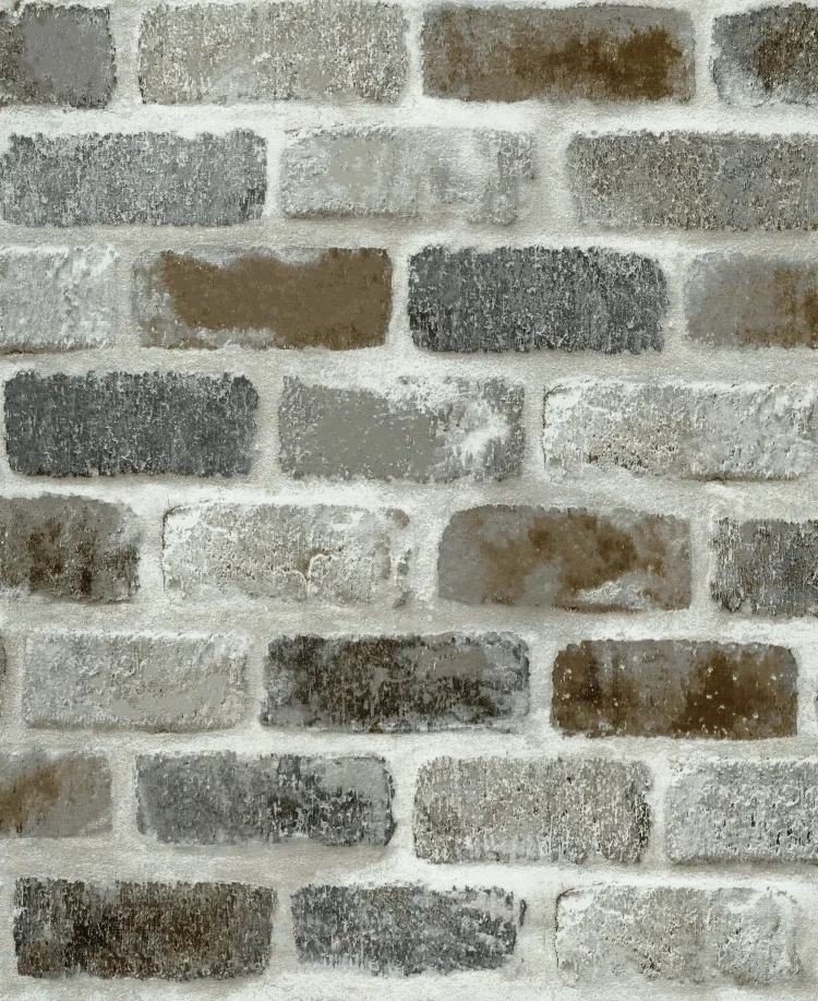 Grey Brown Plane 3D Brick Peel And Stick Wallpaper Self Adhesive Removable Vintage Textured Contact Paper for Classroom Decor