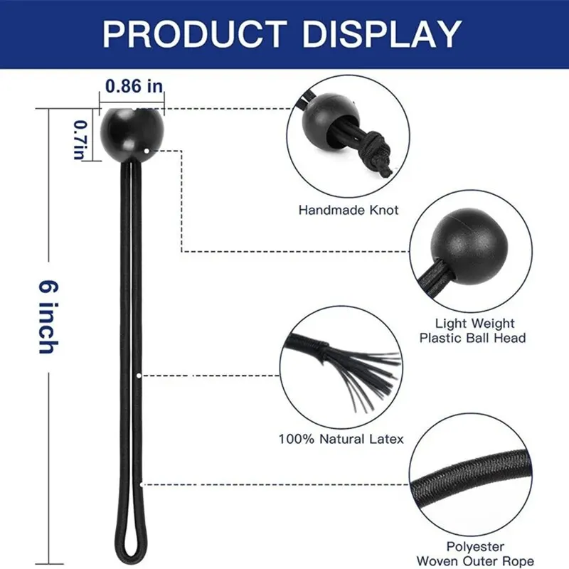 Outdoor Elastic Ball Rope Bungee Cords Portable Tent Fixing Tarpaulin Awning Canopy Heavy Duty Tarp Tie Down for Shelter Cargo image 2