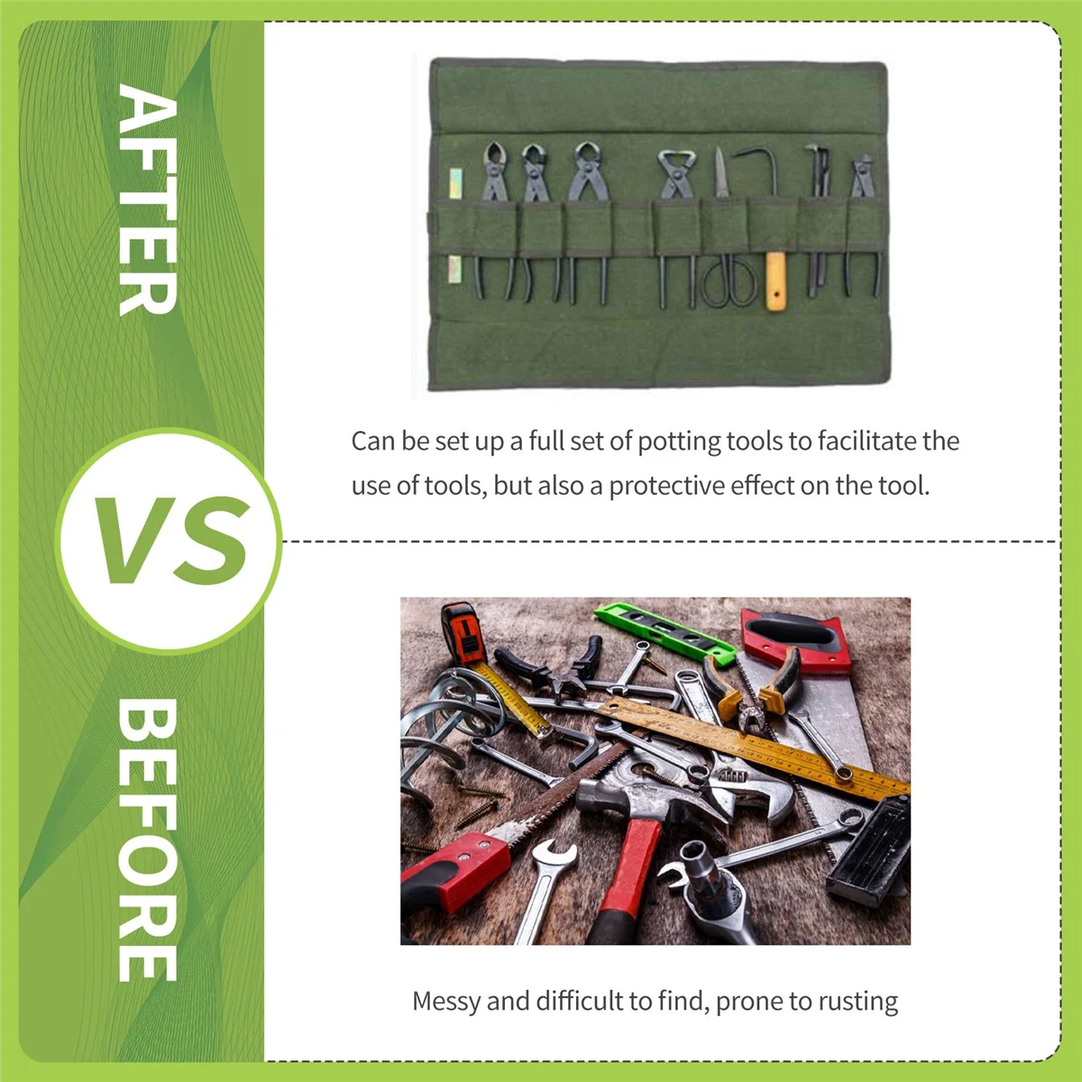 600x430Mm ญี่ปุ่นบอนไซเครื่องมือเก็บแพคเกจม้วนกระเป๋าผ้าใบชุดเครื่องมือ