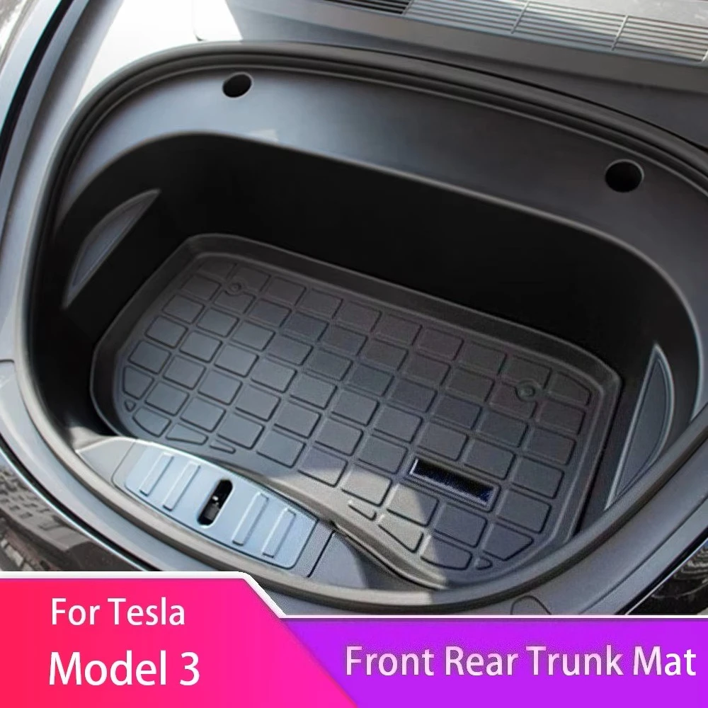 

Fit Tesla Model 3 17-23 Front Rear Trunk Mat TPE Waterproof Protective Pads Cargo Liner Trunk Tray Floor Mat