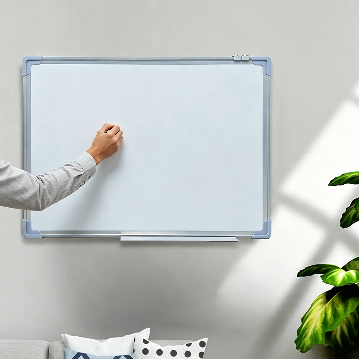 Magnetic Dry Erase Whiteboard with Marker Tray, Wall Mounted White Board for Office, Home & Classroom