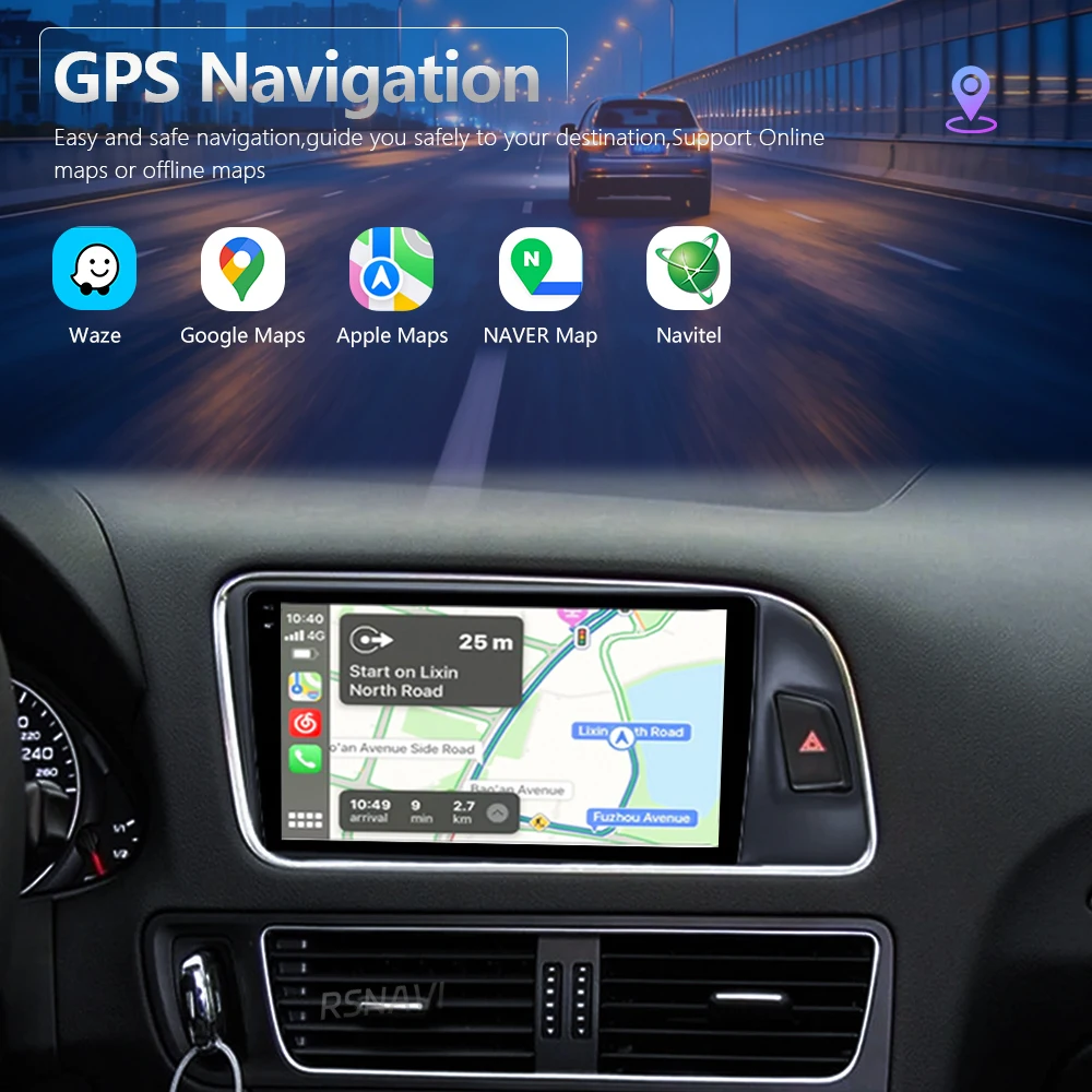 Android 16 Carplay Auto For Audi Q5 2005 - 2017 Car Radio Player Multimedia Stereo Navigation Head Unit GPS Video 360 Camera DVD
