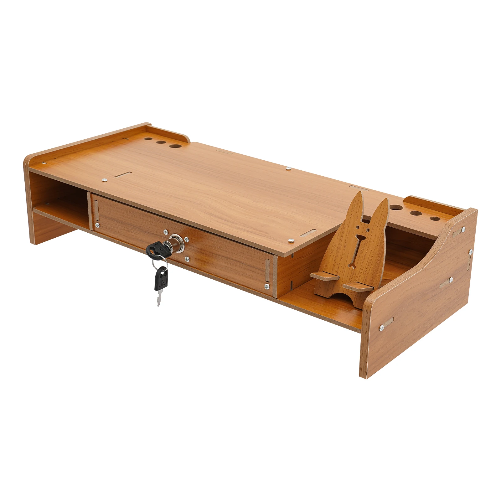 Stand Monitor Komputer 48*20*10.5cm, Rak Komputer dengan Laci yang Dapat Dikunci, Stand Monitor Cocok untuk Rumah, Sekolah, Kantor