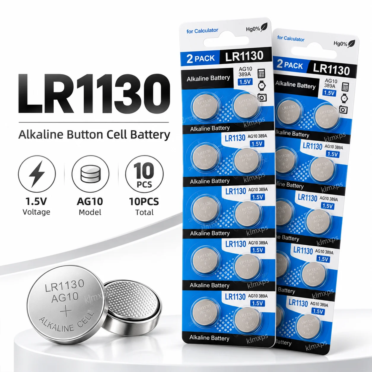 Alkaline Button Cell Battery AG10 LR1130 LR1131 389 10PCS Lot, Replacement Coin Batteries, Reliable Stable Power Supply Cells