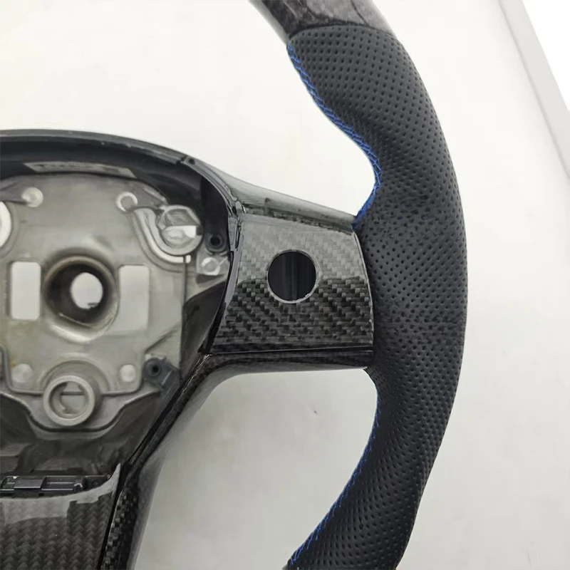 The Most Popular Perforated Leather Carbon Fibre for Tesla Model 3 Mode Y Car Steering Wheel