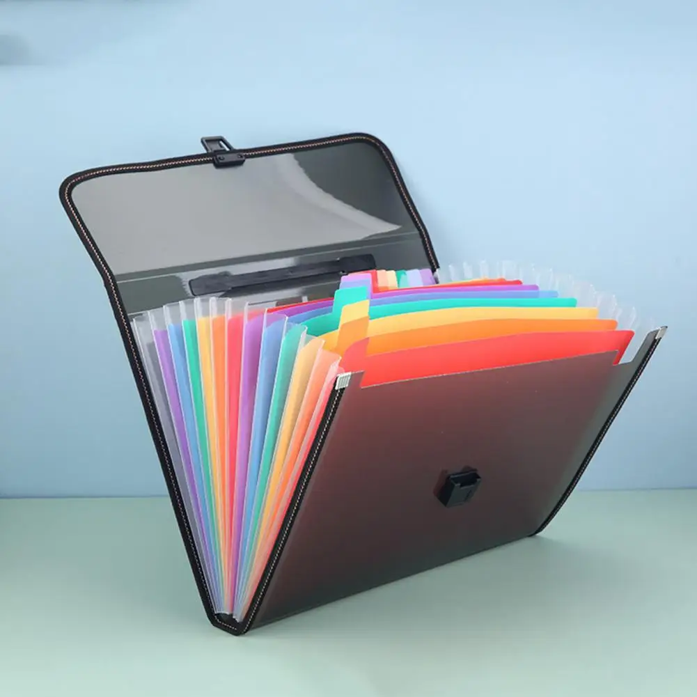 A4 memperluas File Folder File Organizer 13 kantong gesper menangani ujian kertas dokumen File Organizer tas perlengkapan sekolah