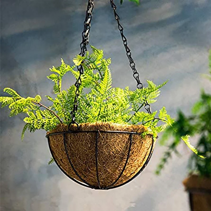 Hanging Basket For Plants Garden Flower Planter With Chain Plant Pot Home Balcony Decoration 2 Pcs-12 Inch