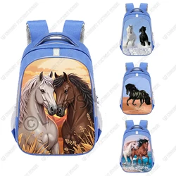 Large Children Animal Horse School Bag for Teenager Boys Girls Cool Pony Schoolbag for Kids Fashion Men's Travel Backbag