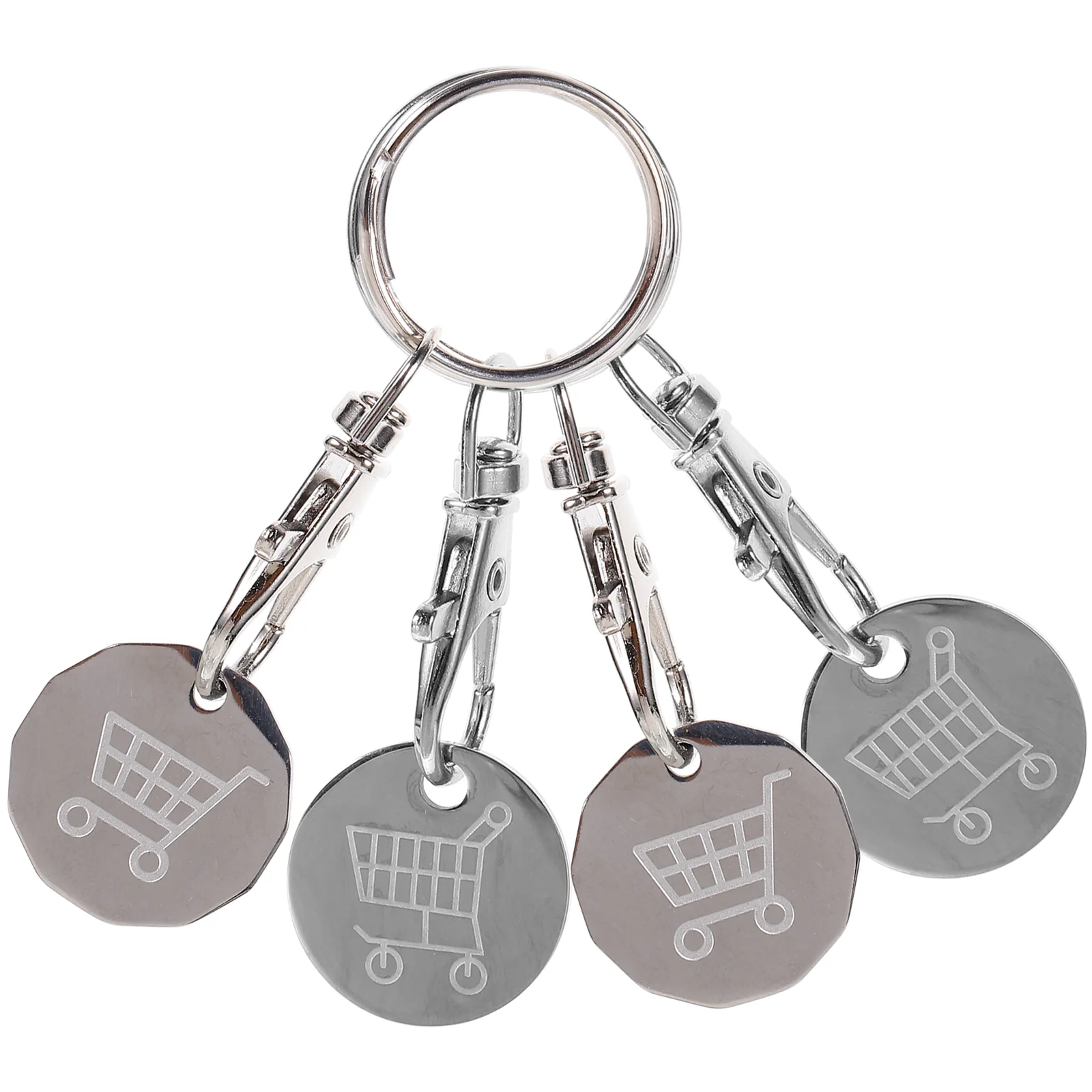 4 Pcs Cart Token Key Ring Shopping Trolley Keyrings Portable Tokens Coin Keychain Pendants Decor Truck