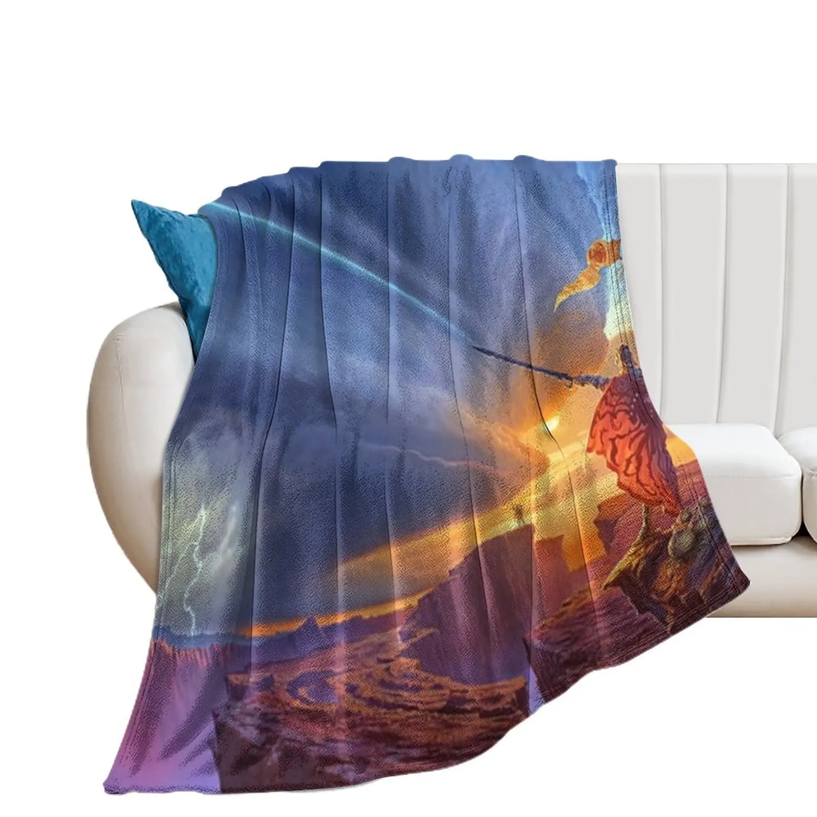 

The Way of Kings - Gladiator Standing on Top of the Cliff Throw Blanket Extra Large Throw Multi-Purpose Blankets